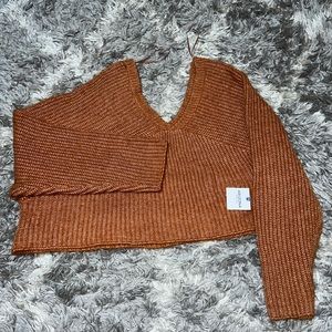 Cropped Burnt Orange Arizona Sweater